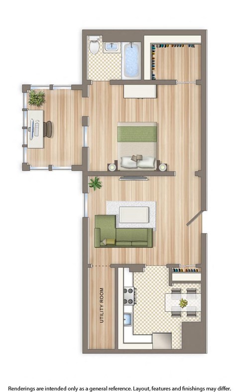 1 Bed D 690 Tier 02 22 floor plan